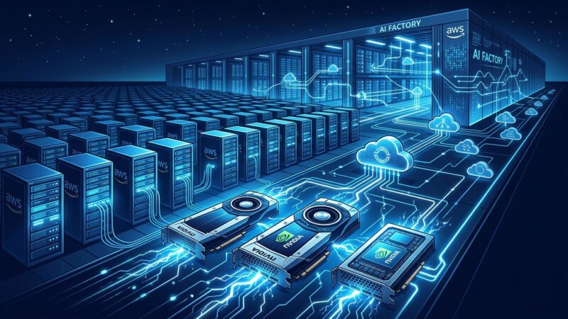 AWS and NVIDIA data center with Blackwell Ultra and Rubin GPU infrastructure for agentic AI workloads