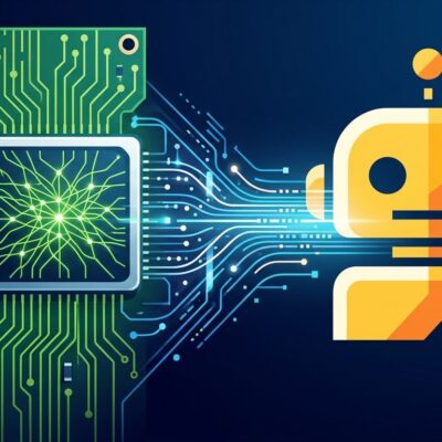 Nvidia GPU chip and Hugging Face logo connected by data streams representing the 12.9 billion dollar acquisition