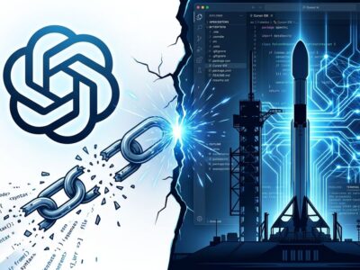 OpenAI and SpaceX Cursor partnership split visualization - developer tool impact