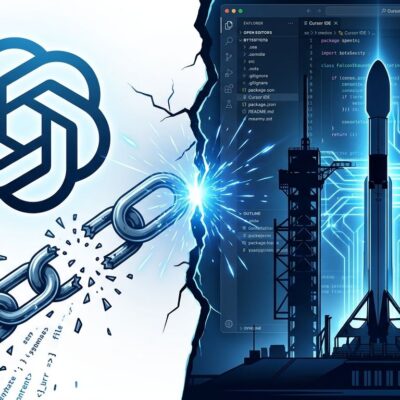 OpenAI and SpaceX Cursor partnership split visualization - developer tool impact
