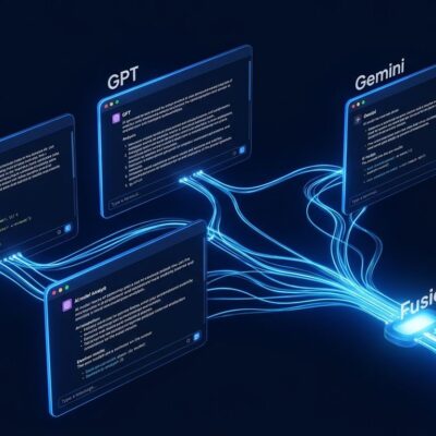 OpenChamber agentic dev environment showing multiple AI model sessions running in parallel with Fusion merging results