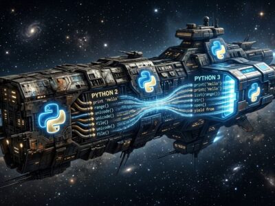 EVE Online spaceship with Python code migration visualization