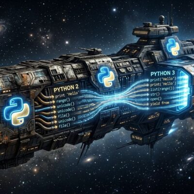 EVE Online spaceship with Python code migration visualization
