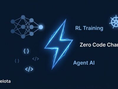 Microsoft Agent Lightning v1.0 featured image showing AI agent training with reinforcement learning concept