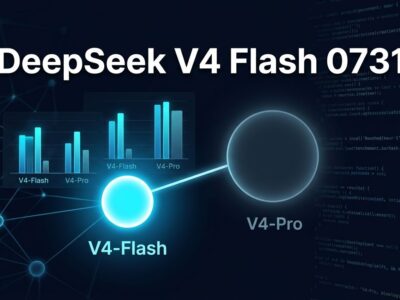 DeepSeek V4 Flash 0731 neural network visualization showing smaller model outperforming larger V4-Pro on agent benchmarks