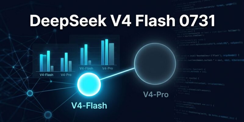 DeepSeek V4 Flash 0731 neural network visualization showing smaller model outperforming larger V4-Pro on agent benchmarks