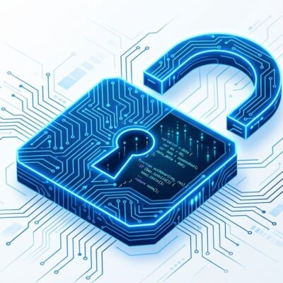 Claude Code restricted mode flag showing locked agent with circuit board security design