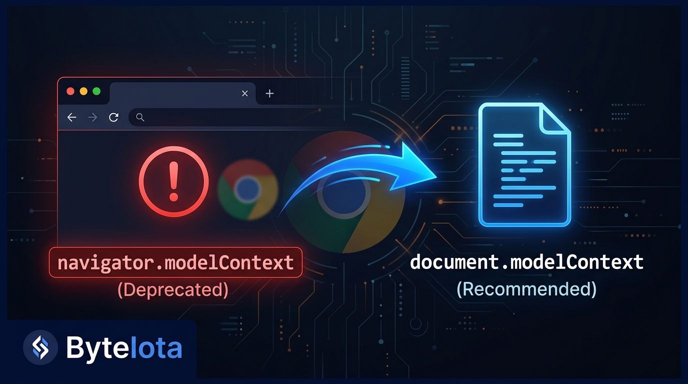 WebMCP Chrome 150: Fix the navigator.modelContext Deprecation