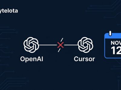 Diagram showing OpenAI severing its API connection to Cursor with a November 12 cutoff date, representing the supply chain risk for AI developer tools