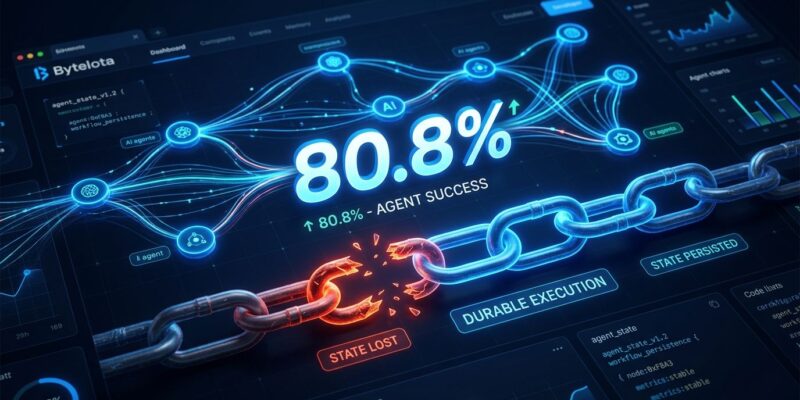 Chart showing 80.8% of engineers use AI agents daily in 2026, with visual of state tracking problem