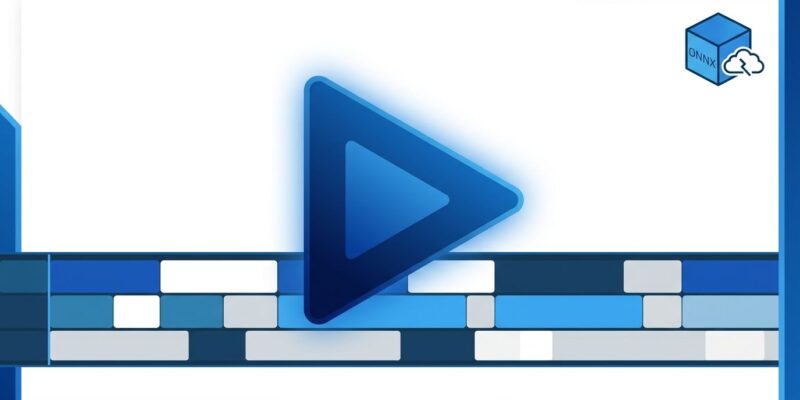 OpenShot 4.0 release — Qt6 timeline with ONNX local AI masking icon, blue and white tech blog aesthetic