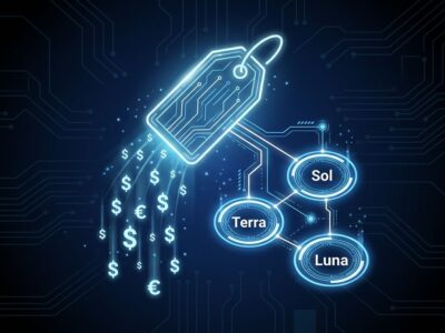 Three interconnected AI model tiers Sol Terra Luna with a falling price tag representing OpenAI GPT-5.6 Luna 80% price cut