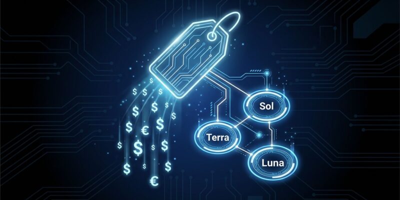 Three interconnected AI model tiers Sol Terra Luna with a falling price tag representing OpenAI GPT-5.6 Luna 80% price cut