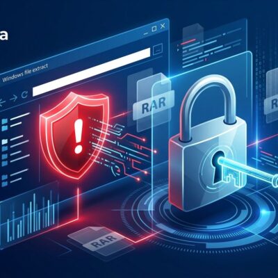 7-Zip CVE-2026-58052 Mark-of-the-Web bypass security vulnerability illustration showing bypassed Windows security warnings