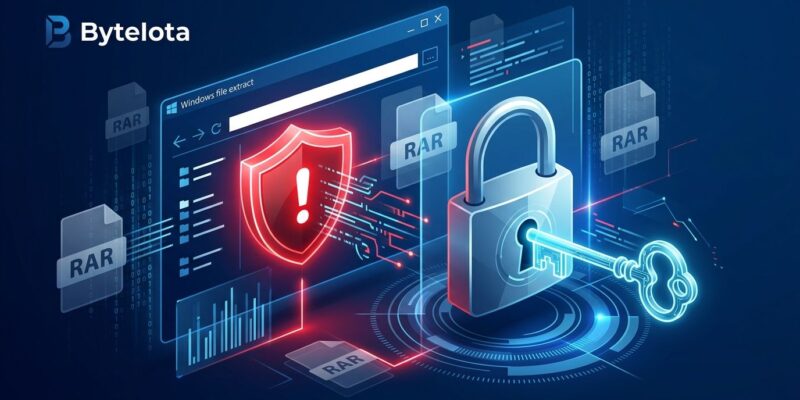 7-Zip CVE-2026-58052 Mark-of-the-Web bypass security vulnerability illustration showing bypassed Windows security warnings