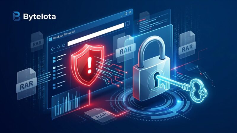 7-Zip CVE-2026-58052 Mark-of-the-Web bypass security vulnerability illustration showing bypassed Windows security warnings