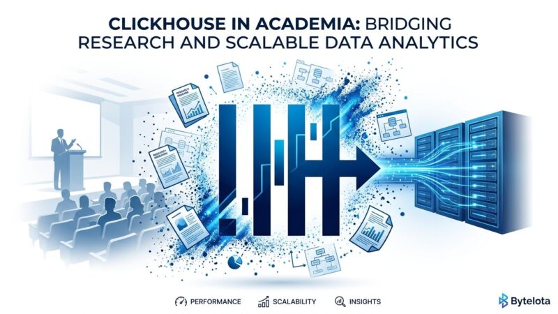 ClickHouse Labs logo with academic and server imagery representing Andy Pavlo joining ClickHouse as VP of Database Research