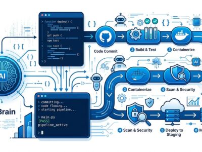 Cline CLI running as a headless AI coding agent in a CI/CD pipeline with GitHub Actions workflow automation