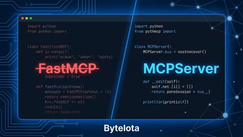 Python code comparison showing FastMCP renamed to MCPServer in MCP SDK v2