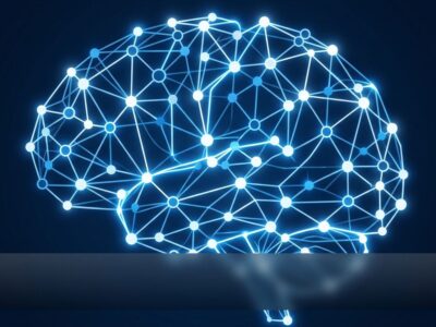 Thinking Machines Inkling neural network visualization in blue and white