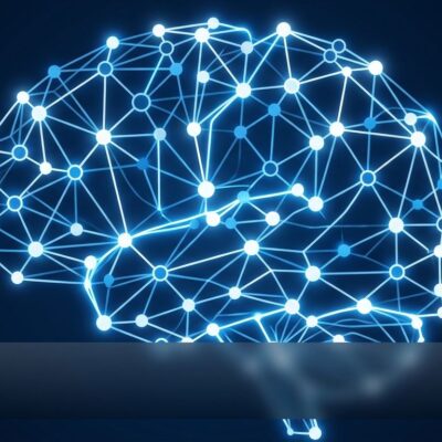 Thinking Machines Inkling neural network visualization in blue and white