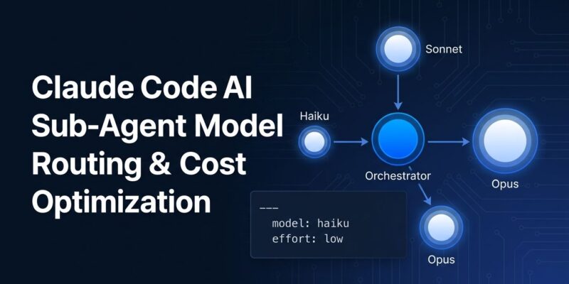 Claude Code sub-agent model routing diagram showing Haiku, Sonnet, and Opus nodes
