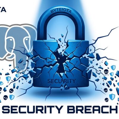 Breaking padlock with PostgreSQL elephant symbol representing the PostGREShell CVE-2026-6471 security vulnerability