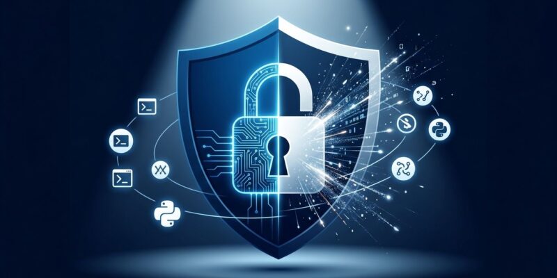 OpenAI Daybreak cybersecurity shield with open-source project icons representing the billion frontline defenders program