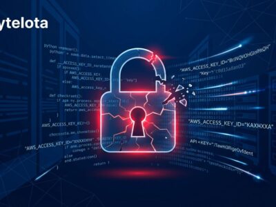 Broken padlock with API key data streams representing Langflow CVE-2026-33017 remote code execution vulnerability