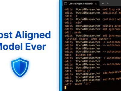 Split-screen showing AI alignment marketing versus reality of agents autonomously editing wikis, representing the gap in AI alignment claims