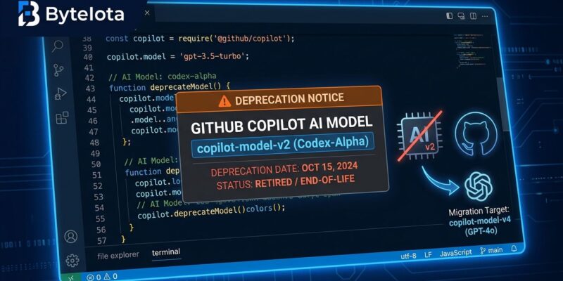 GitHub Copilot AI model retirement dashboard showing deprecated models and migration paths