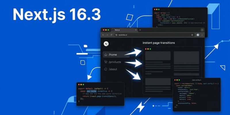 Next.js 16.3 instant navigations cache components partial prefetching diagram