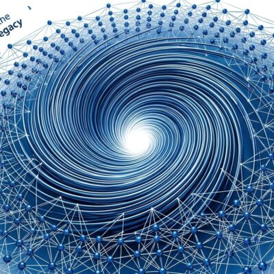 Blue vortex spiral representing 10000 AI agents solving the Navier-Stokes Millennium Prize Problem with agent node network