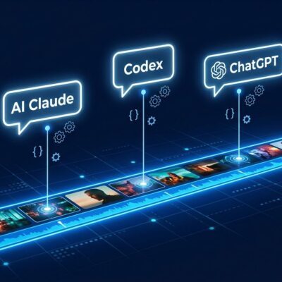 DaVinci Resolve 21.1 video editing timeline connected to Claude and Codex AI agents via MCP server protocol