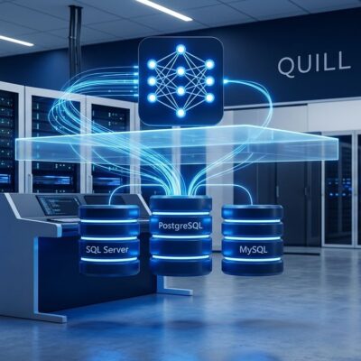RavenDB Quill context layer connecting AI agents to SQL databases including PostgreSQL SQL Server and MySQL