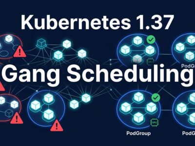 Kubernetes 1.37 PodGroup gang scheduling visualization showing GPU pod orchestration and deadlock prevention