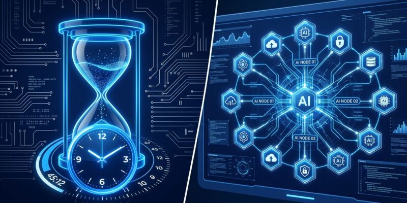 OpenAI DevDay 2026 Managed Agents platform visualization with countdown and AI agent network