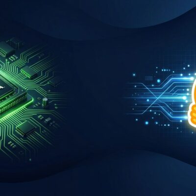 NVIDIA GPU chip connected by data lines to Hugging Face logo representing the 12.93 billion dollar acquisition