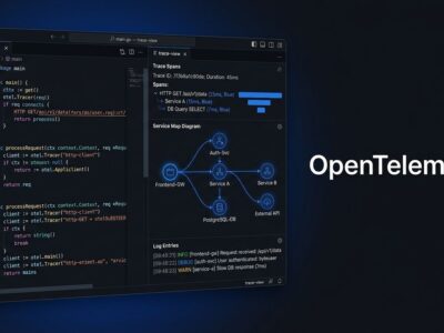 JetBrains IDE showing OpenTelemetry traces, logs, and service map in a dedicated tool window