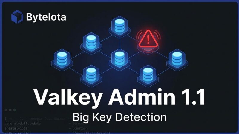 Valkey Admin 1.1 cluster diagram showing big key detection across database shards
