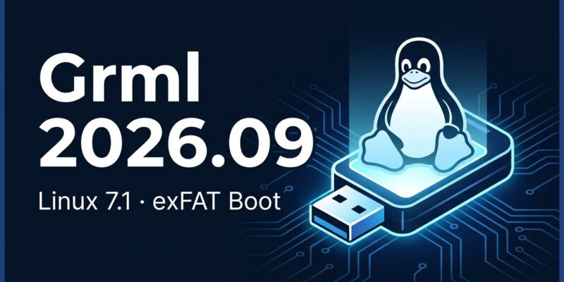 Grml 2026.09 rescue Linux release with Linux kernel 7.1.8 and exFAT boot support