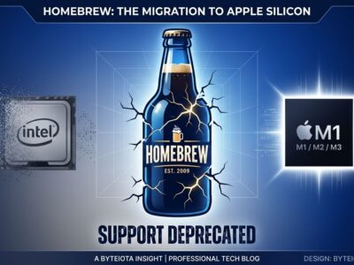 Homebrew 7.0.0 release showing Intel Mac deprecation and brew vulns vulnerability scanning in blue and white