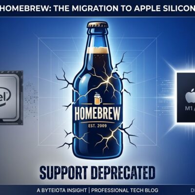 Homebrew 7.0.0 release showing Intel Mac deprecation and brew vulns vulnerability scanning in blue and white