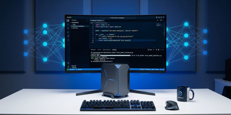 Microsoft Project Zenith developer workstation with local AI model running on AMD Ryzen AI Halo hardware