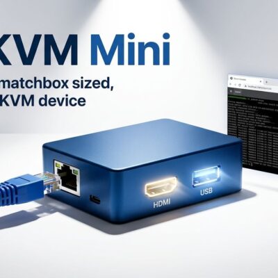 JetKVM Mini matchbox-sized KVM-over-IP device with Ethernet port and browser console interface