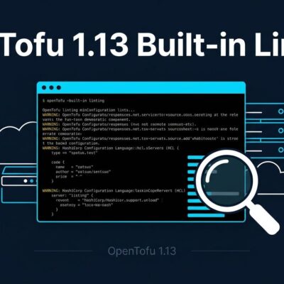OpenTofu 1.13 built-in linting terminal output showing warnings for IaC code