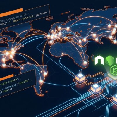 Cloudflare Workers edge network with Node.js module integration visualization