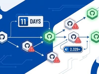 GitHub Actions self-hosted runner pipeline showing outdated runner nodes with warning indicators and a September 25 enforcement deadline countdown