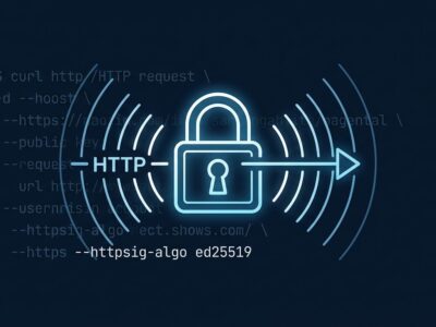 curl 8.22.0 featuring RFC 9421 HTTP Message Signatures with ed25519 signing - cryptographic padlock with network request