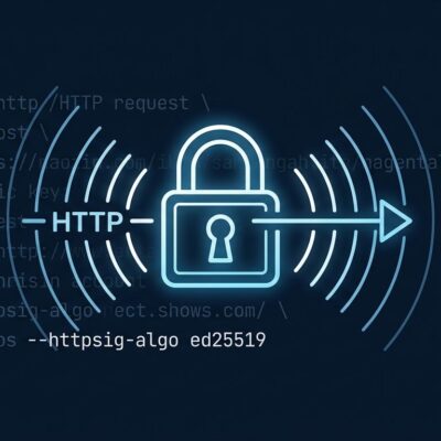curl 8.22.0 featuring RFC 9421 HTTP Message Signatures with ed25519 signing - cryptographic padlock with network request